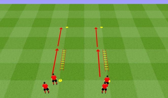 Football/Soccer Session Plan Drill (Colour): Coordination: Ladders