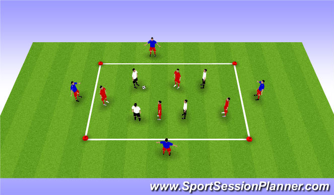 Football/Soccer Session Plan Drill (Colour): 8 v 4 Possession