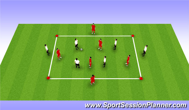 Football/Soccer Session Plan Drill (Colour): 8 v 4 Game