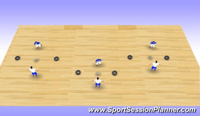 Futsal Session Plan Drill (Colour): Station 2
