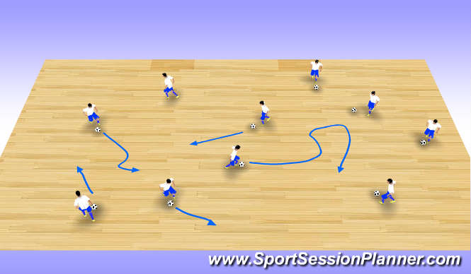 Futsal Session Plan Drill (Colour): Station 3
