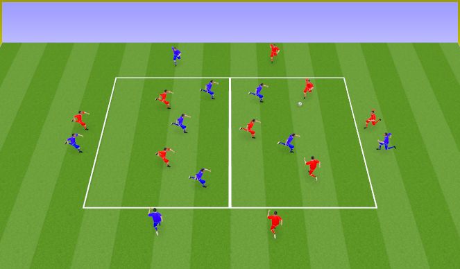 Football/Soccer Session Plan Drill (Colour): Ritmo de juego + capacidad anaerobica
