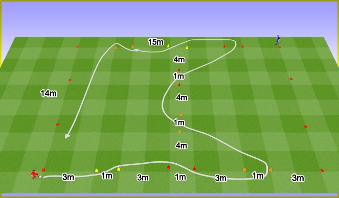 Football/Soccer Session Plan Drill (Colour): Gry w labiryncie: Prowadzenie piłki.