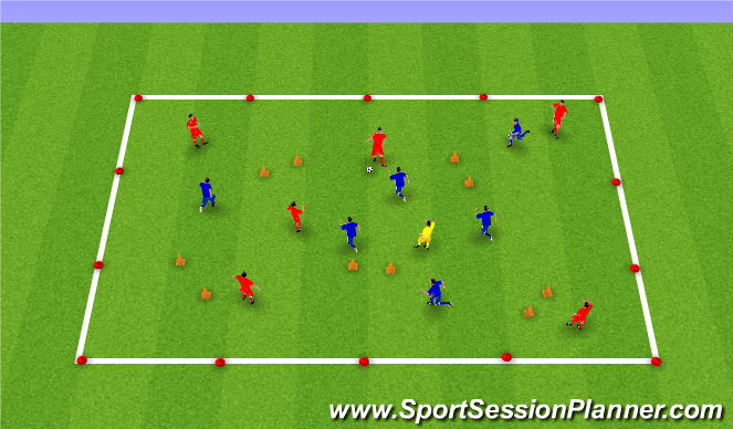 Football/Soccer Session Plan Drill (Colour): Keepaway wih passing gates