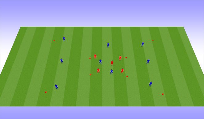 Football/Soccer Session Plan Drill (Colour): 9 vs 5, 5 vs 2