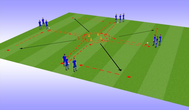 Football/Soccer Session Plan Drill (Colour): Opwarming / Activatie