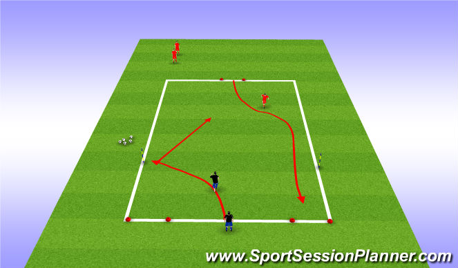 Football/Soccer Session Plan Drill (Colour): 1v1