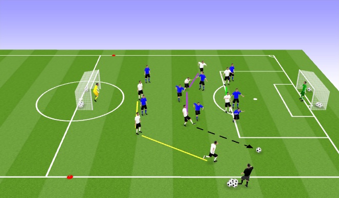 Football/Soccer Session Plan Drill (Colour): 9vs9