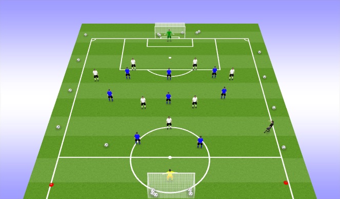 Football/Soccer Session Plan Drill (Colour): 9vs9