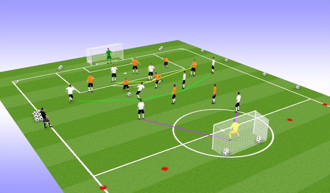 Football/Soccer Session Plan Drill (Colour): 9vs9