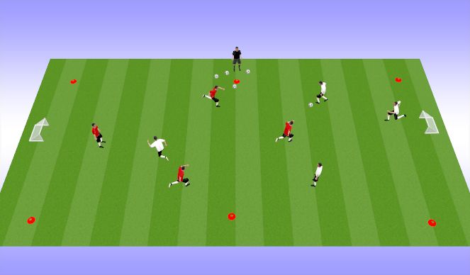 Football/Soccer Session Plan Drill (Colour): 4v4 Games as a station