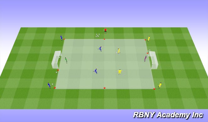 Football/Soccer Session Plan Drill (Colour): Condition - 2v2 Transition 