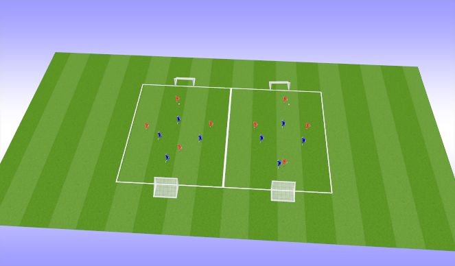 Football/Soccer Session Plan Drill (Colour): 4v4 games