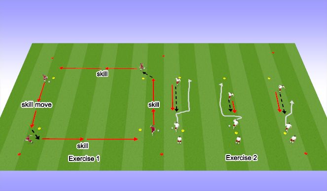 Football/Soccer Session Plan Drill (Colour): ball control warm up 