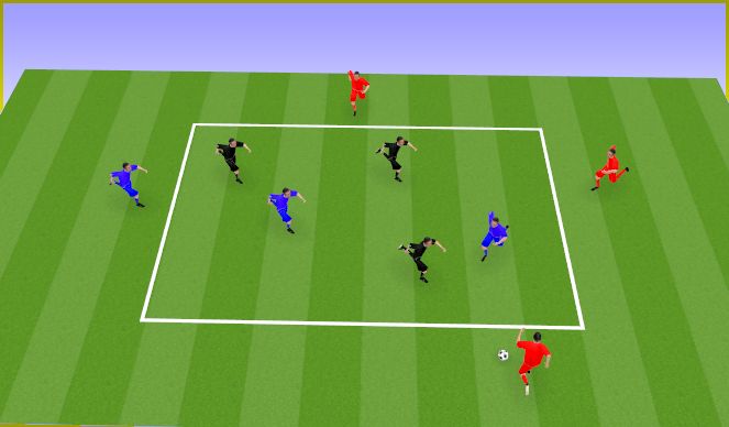 Football/Soccer Session Plan Drill (Colour): Rondo 4x3(+2)