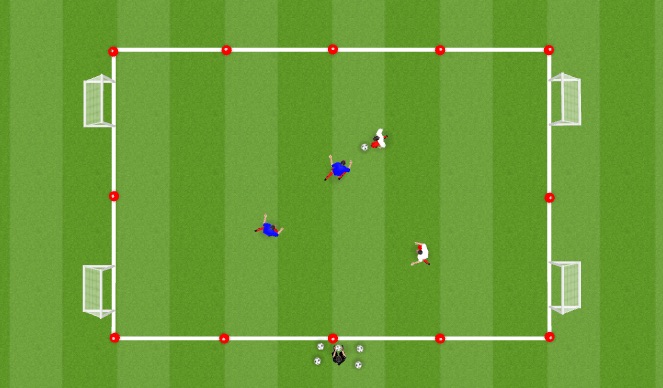 Football/Soccer Session Plan Drill (Colour): 2 vs 2 (Mini Goals)