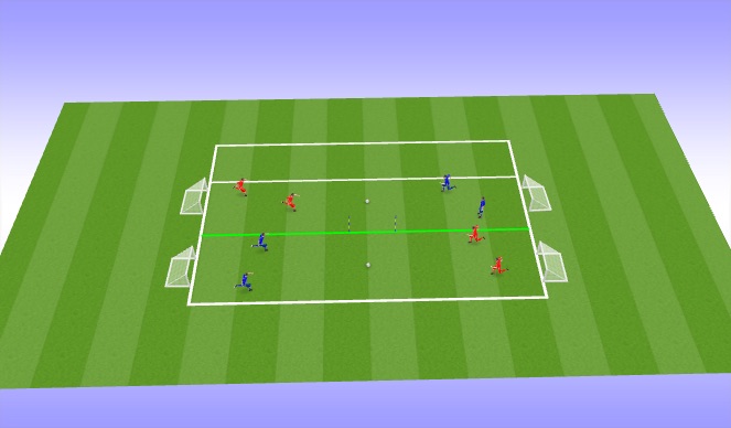 Football/Soccer Session Plan Drill (Colour): SSG - 2v2