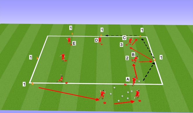 Football/Soccer Session Plan Drill (Colour): PASSING AND MOVING