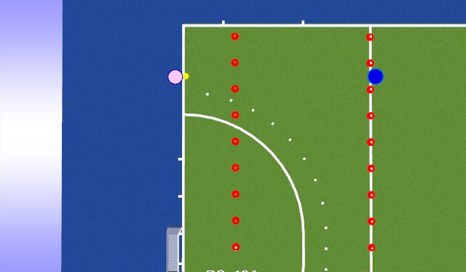 Hockey Session Plan Drill (Colour): 23m passing