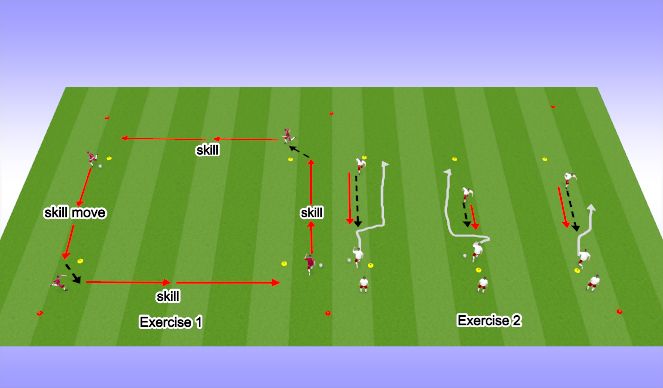Football/Soccer Session Plan Drill (Colour): ball control warm up 
