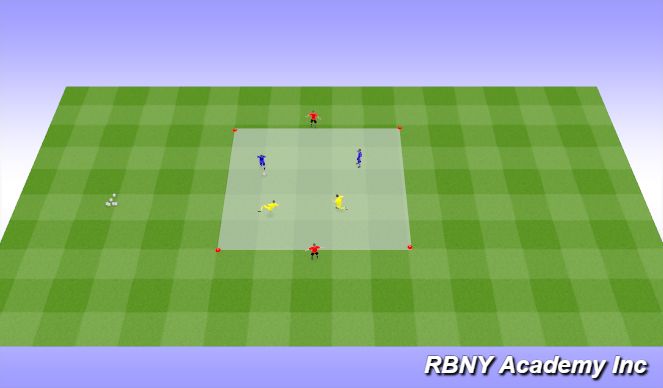 Football/Soccer Session Plan Drill (Colour): Main - 2v2+2