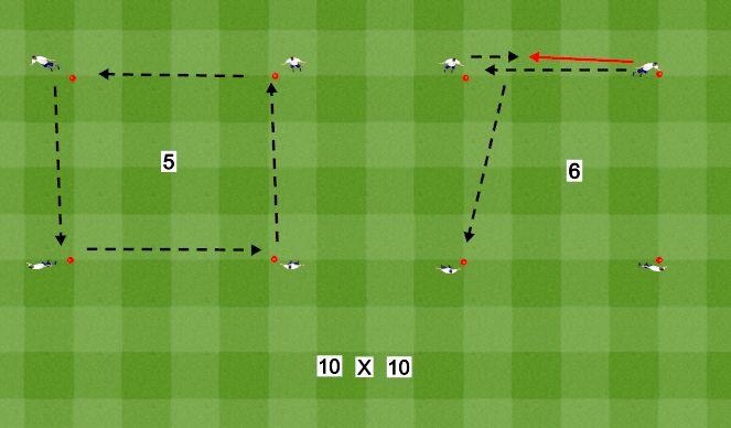 Football/Soccer Session Plan Drill (Colour): Ball Tech 5-6
