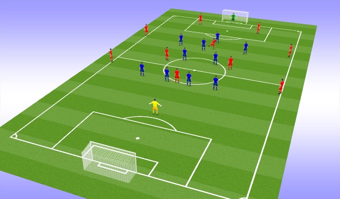 Football/Soccer Session Plan Drill (Colour): 11v11 Game (20 Mins)