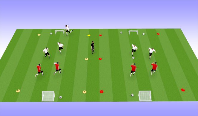 Football/Soccer Session Plan Drill (Colour): 2v2