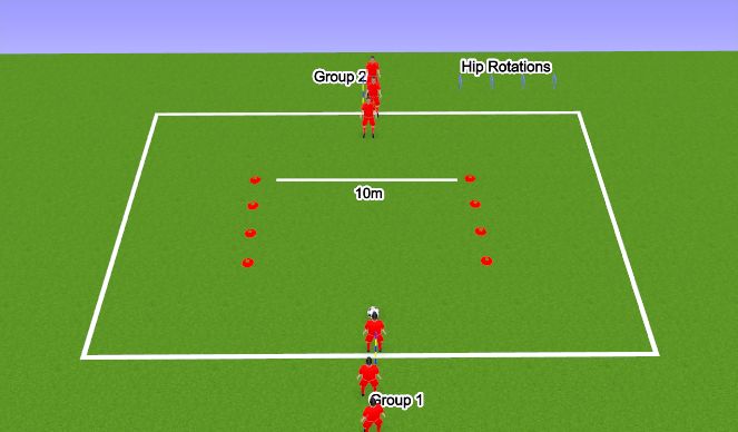 Football/Soccer Session Plan Drill (Colour): Warm Up Variation 7