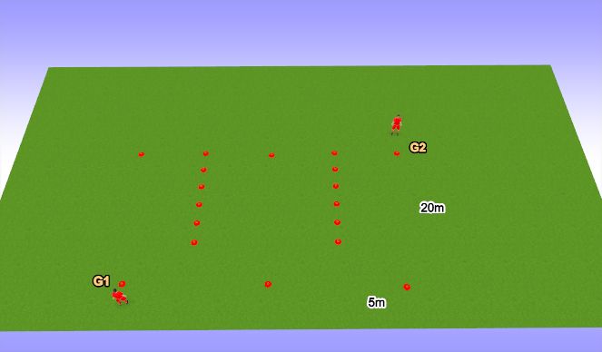 Football/Soccer Session Plan Drill (Colour): Warm Up Variation 10