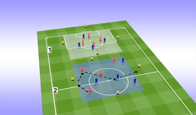 Football/Soccer Session Plan Drill (Colour): 4v4 + 4