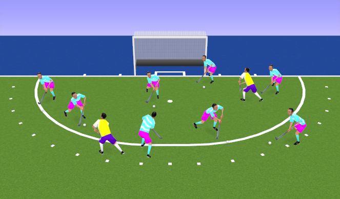 Hockey Session Plan Drill (Colour): Warm up- Keep Ball