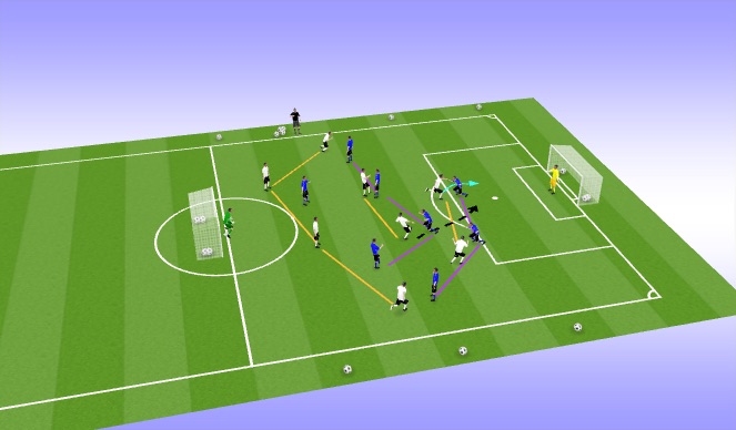 Football/Soccer Session Plan Drill (Colour): 9vs9