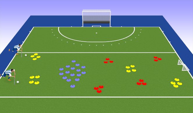 Hockey Session Plan Drill (Colour): Obstacle Course