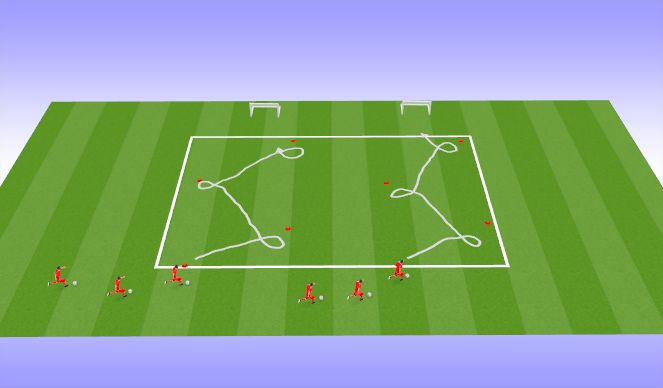 Football/Soccer Session Plan Drill (Colour): Dribbling Option 5