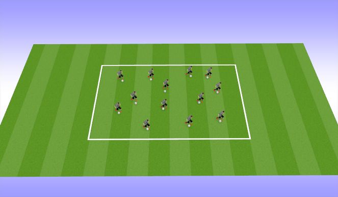Football/Soccer Session Plan Drill (Colour): Warm Up Ball Mastery Style
