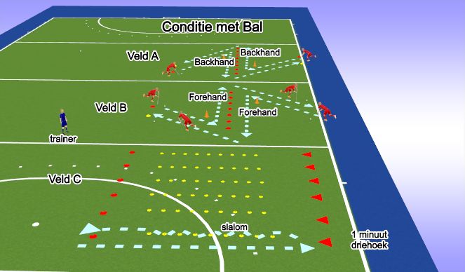 Hockey Session Plan Drill (Colour): Richting BH/FH