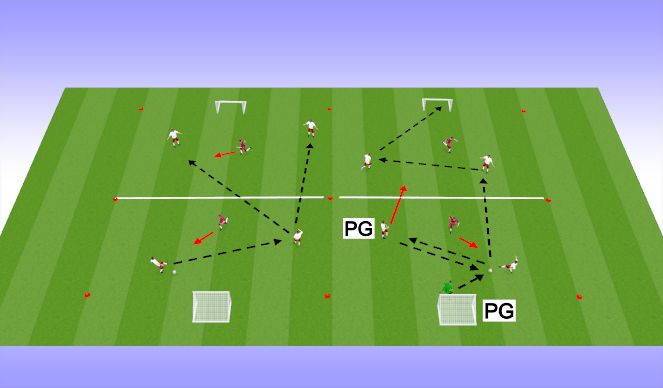 Football/Soccer Session Plan Drill (Colour): playing out of the zone