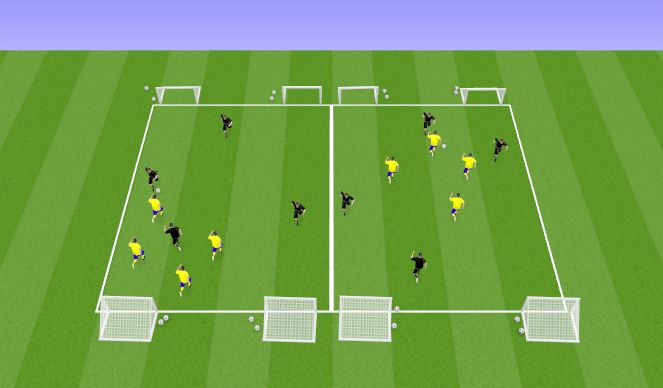 Fútbol Ejercicio del Plan de Sesiones (Color): 4v4