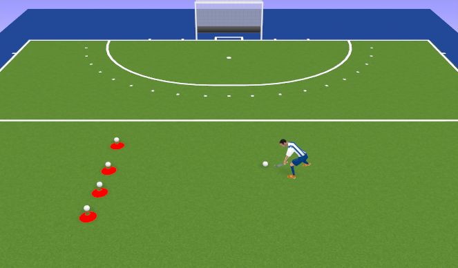 Hockey Session Plan Drill (Colour): Coconut Shy