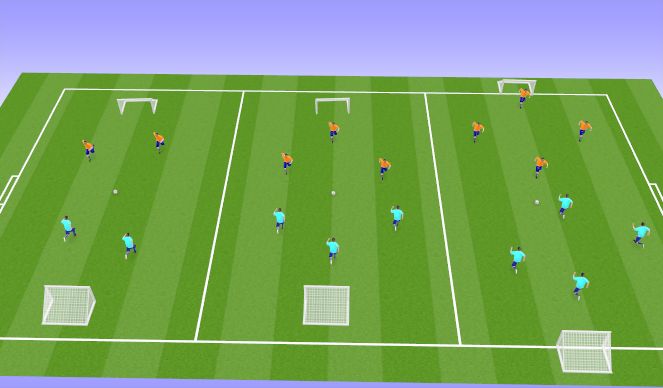 Football/Soccer Session Plan Drill (Colour): 2v2 - 3v3 - 4v4 