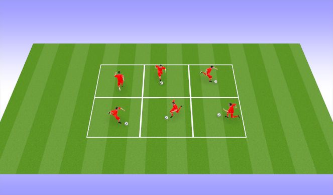Football/Soccer Session Plan Drill (Colour): Dribbling with Cues