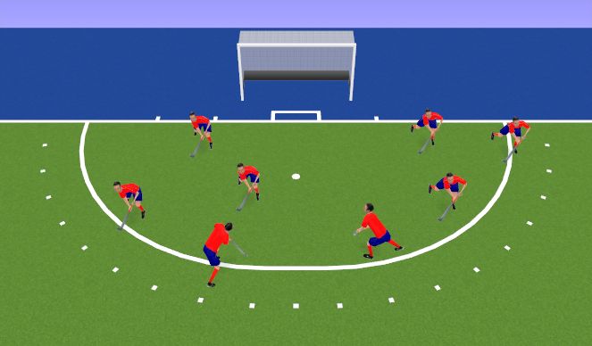 Hockey Session Plan Drill (Colour): Warm up- Monster Ball