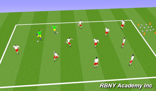 Football/Soccer Session Plan Drill (Colour): warm up