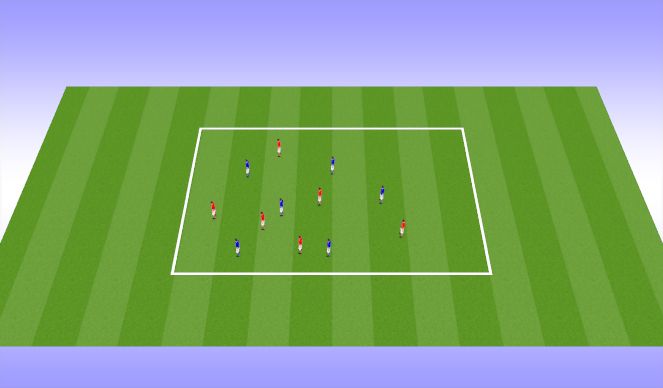 Football/Soccer Session Plan Drill (Colour): passing/dribbling box