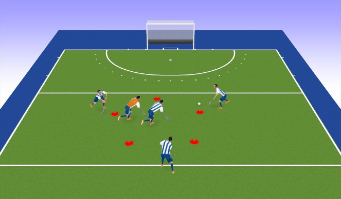 Hockey Session Plan Drill (Colour): Circle Pass - Stick & Ball Warm Up