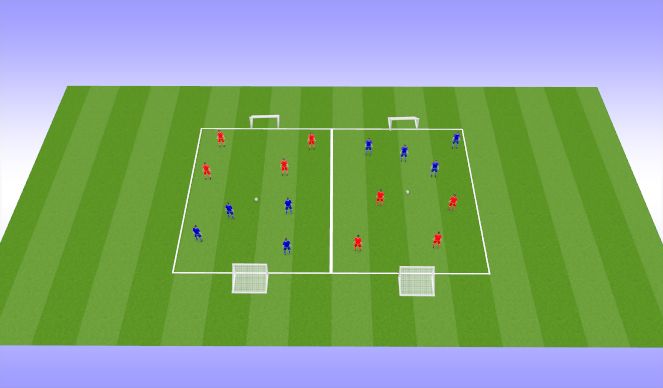 Football/Soccer Session Plan Drill (Colour): 4 v 4 Tournament (25 min)