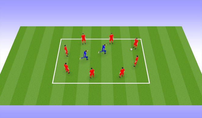 Football/Soccer Session Plan Drill (Colour): Rondo 8v2