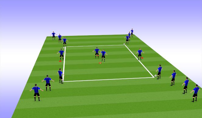 Football/Soccer Session Plan Drill (Colour): Progression 1