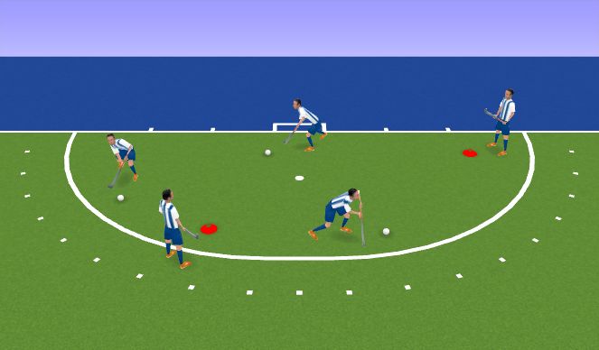 Hockey Session Plan Drill (Colour): Me and My Ball - Progression